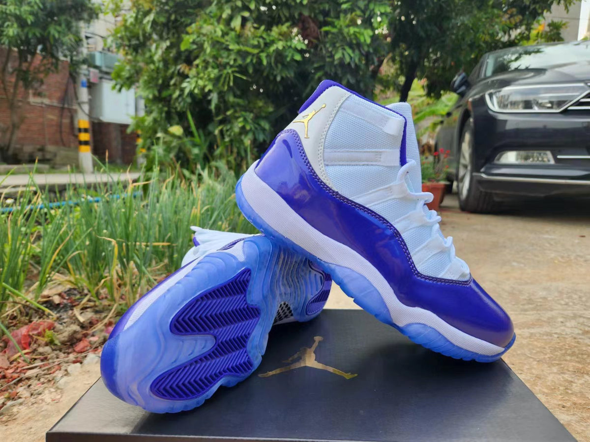 High Top Sneakers, White Purple Colorway, Lace Up Design, Casual Gift for Sneaker Fans