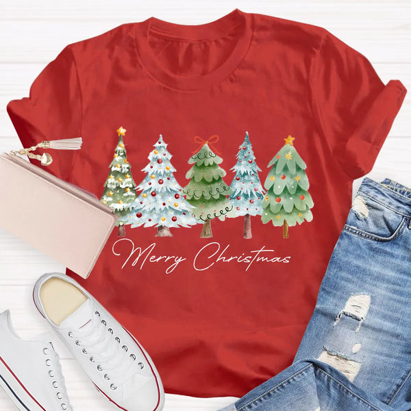 Festive Christmas Tree Shirt, Merry Christmas Tree T-Shirt, Retro Holiday Graphic Tee, Winter Xmas Pullover Tee, Christmas Pr