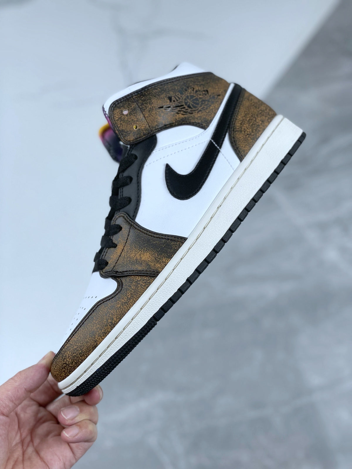 Mid Top Sneakers, White Black Yellow Colorway, Lace Up Design, Casual Gift for Sneaker Fans