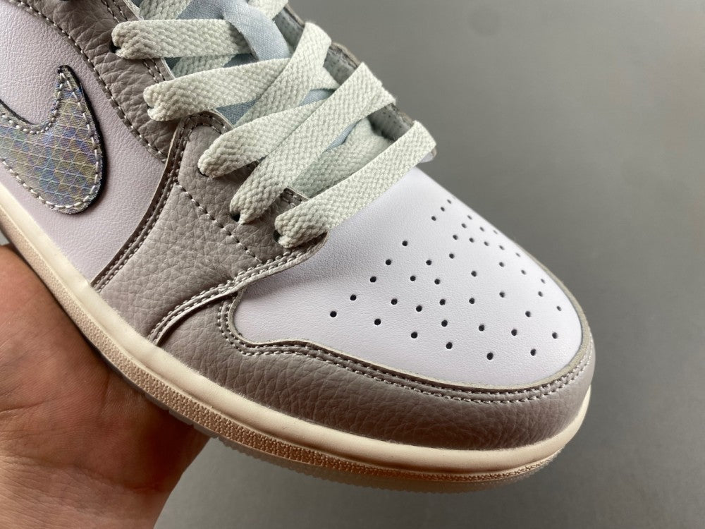 Retro Low Top Sneakers, White Gray Colorway, Lace Up Design, Casual Gift for Sneaker Fans