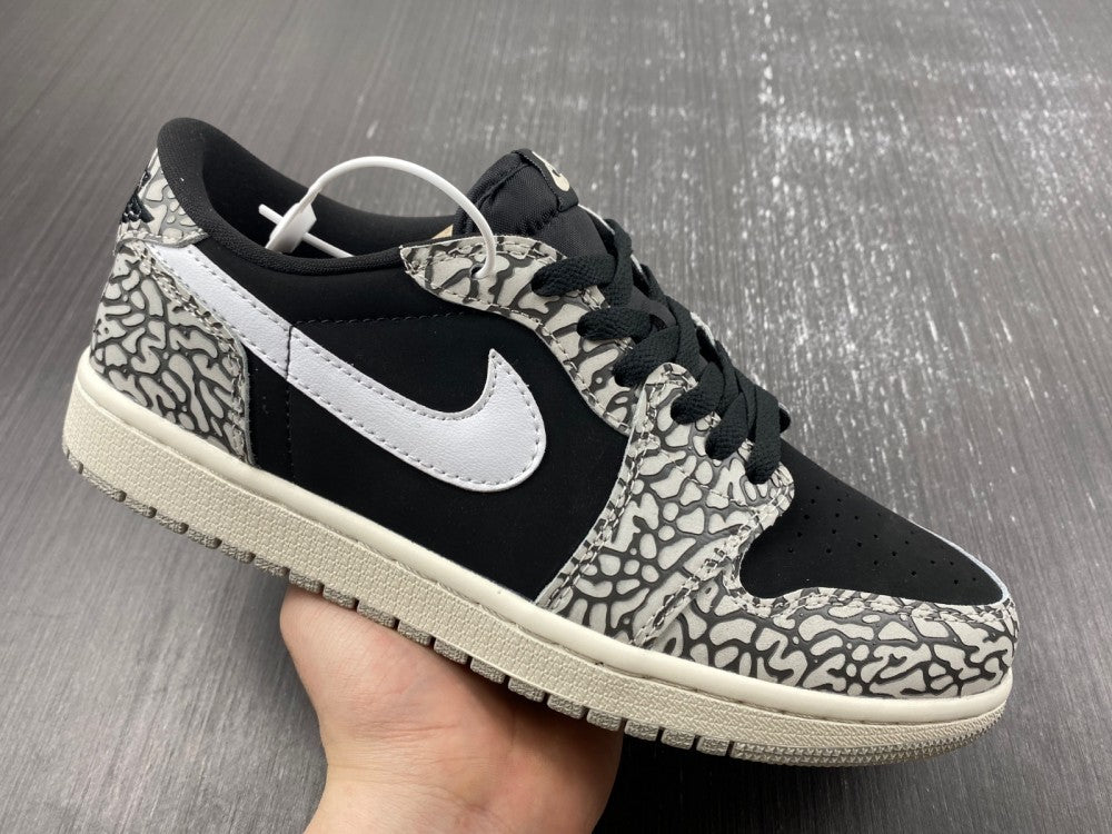 Low Top Sneakers, Black White Colorway, Cracked Pattern, Lace Up Design, Casual Gift for Sneaker Fans