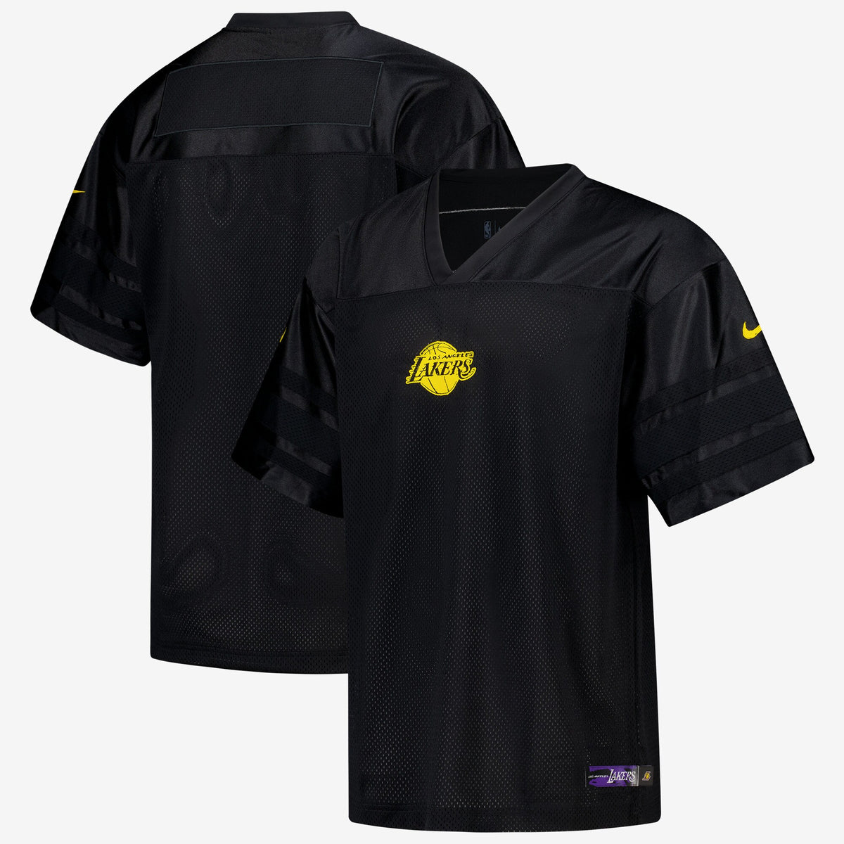 Los Angeles Lakers Courtside Football Jersey - Black -