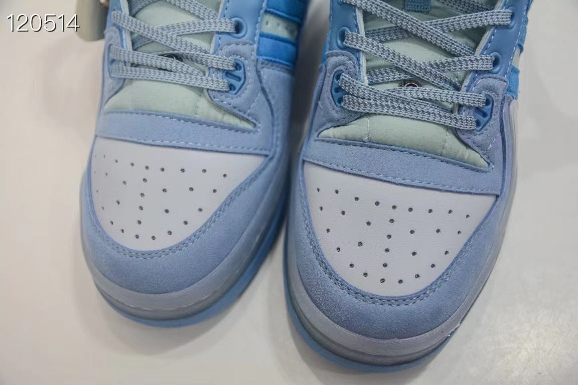 Low Top Shoes, Blue Colorway, Lace Up Design, Casual Gift for Shoe Lovers
