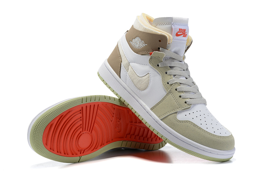 Sneakers, White Green Brown Colorway, Lace Up Design, Casual Gift for Sneaker Fans