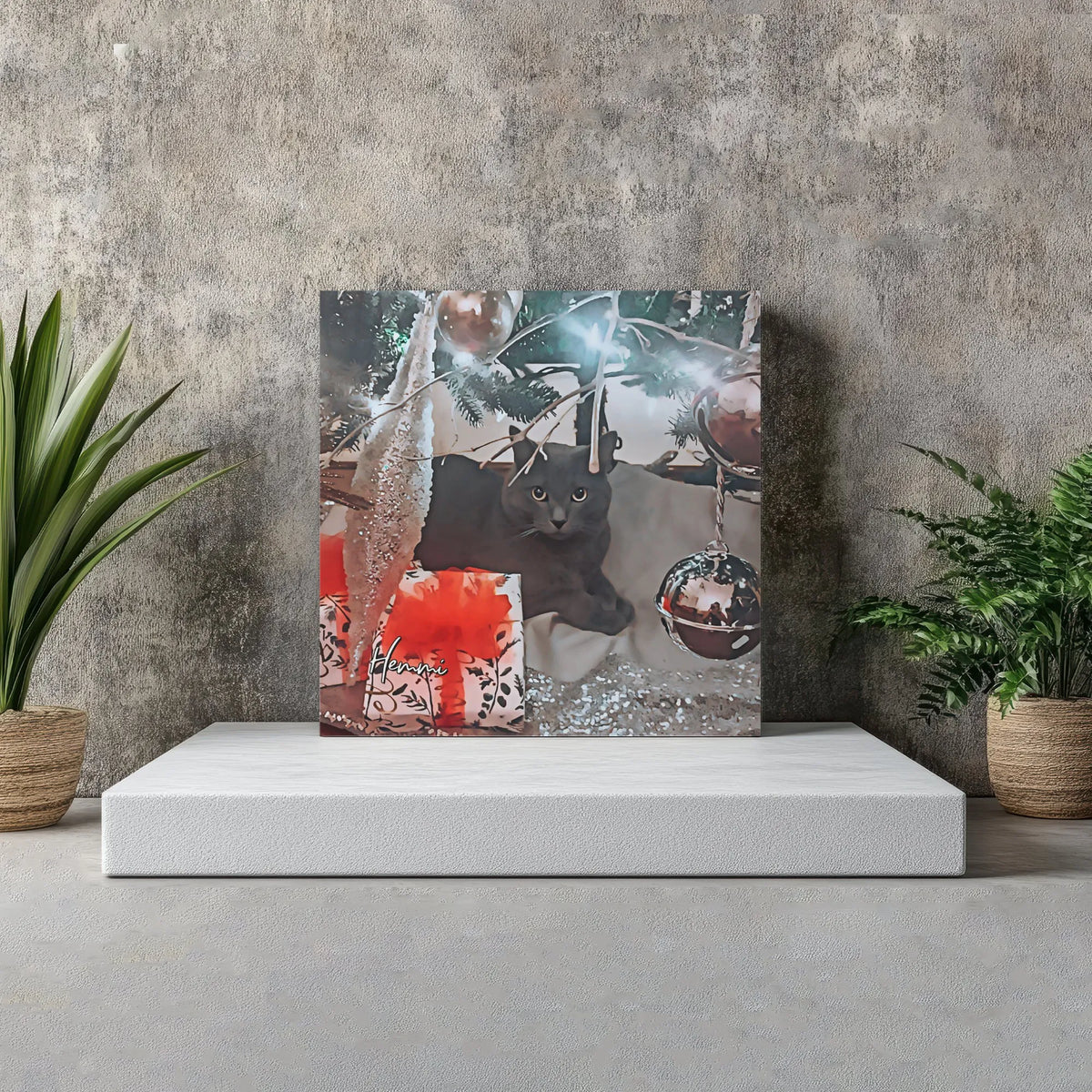 Christmas Coffee Holiday Poster, Christmas Cat Wall Art, Merry and Bright Christmas Print, Winter Art Digital Download Printa