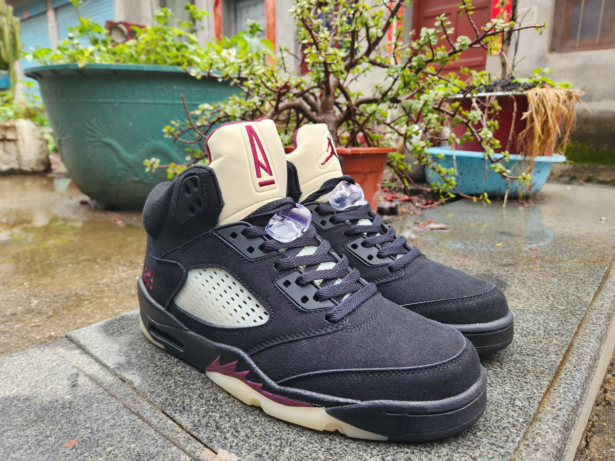 Sneakers, Black Red Colorway, Lace Up Design, Casual Gift for Sneaker Fans