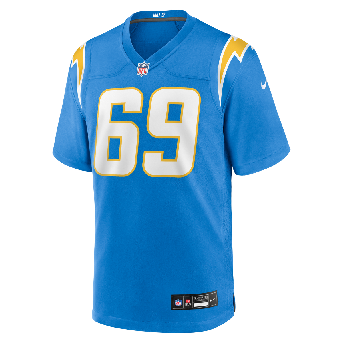 Los Angeles Chargers Josh Fuga Powder Blue Team Game Jersey