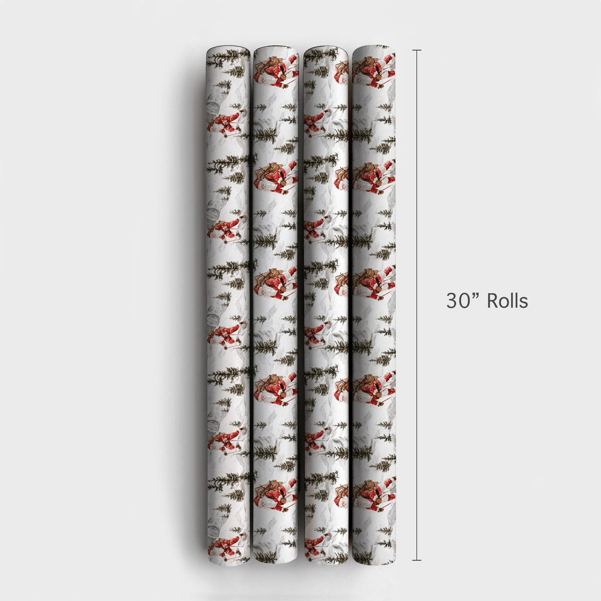 Mountain Expedition Christmas Gift Wrap, Hiking Santa Wrapping Paper, Watercolor Outdoor Santa Claus Present Paper, Rustic Wi