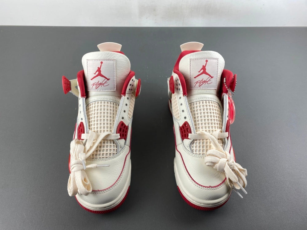 Low Top Sneakers, Off White Red Colorway, Valentine Design, Lace Up Design, Casual Gift for Sneaker Fans