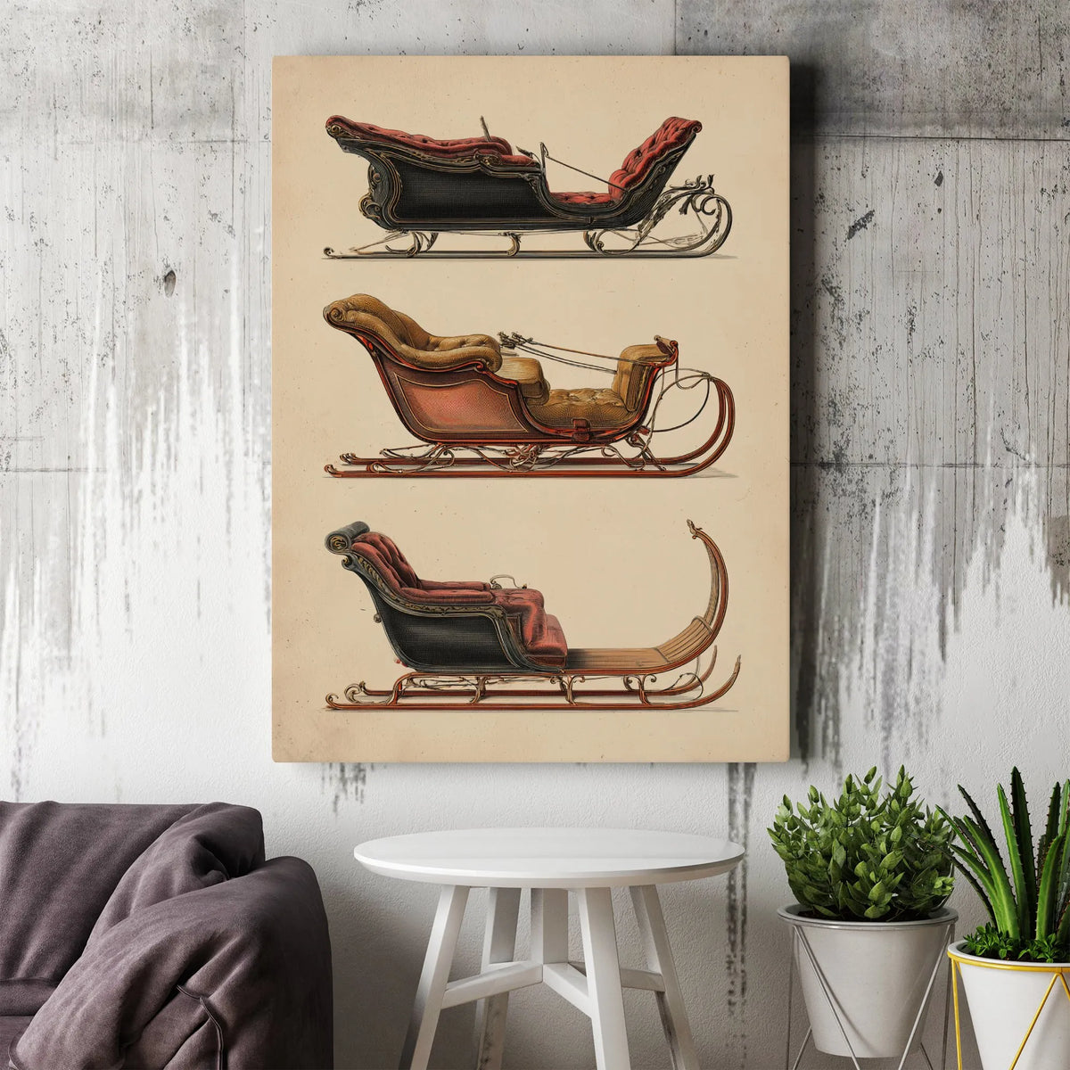 Vintage Holiday Wall Art, Victorian Horse Sleigh Canvas Print, Christmas Sleigh Poster, Winter Landscape Decor, Printable Dig