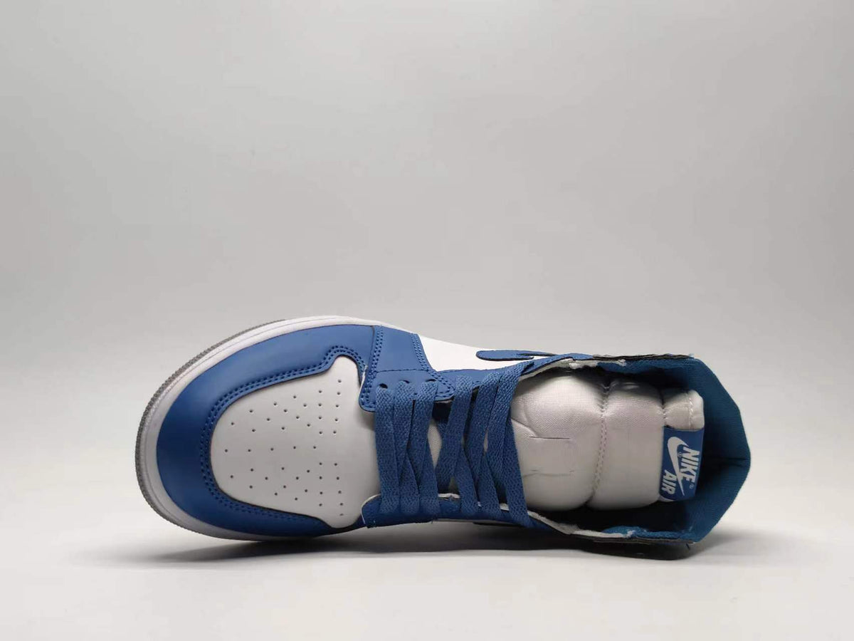 Retro High Top Sneakers, Blue Colorway, Lace Up Design, Casual Gift for Sneaker Fans