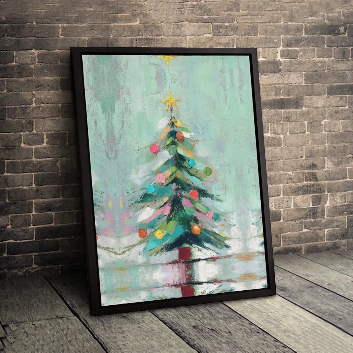 Colorful Modern Holiday Canvas Print, Abstract Christmas Tree Digital Wall Art, Festive Winter Home Decor, Printable Canvas W