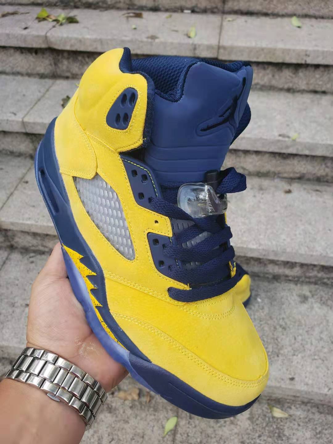 Sneakers, Blue Yellow Colorway, Lace Up Design, Casual Gift for Sneaker Fans