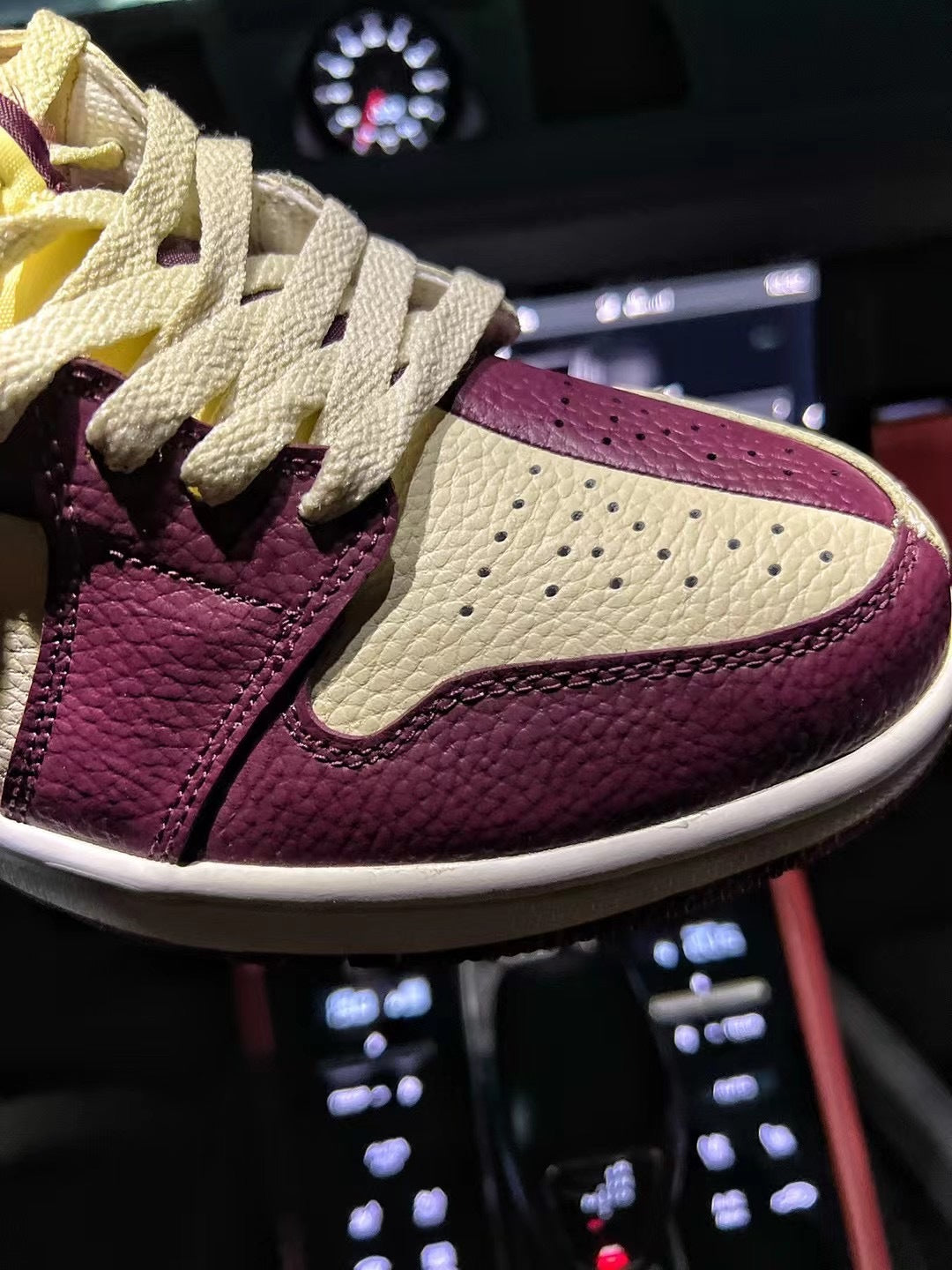 Mid Top Sneakers, Burgundy Khaki Colorway, Mismatched Colorway, Lace Up Design, Casual Gift for Sneaker Fans