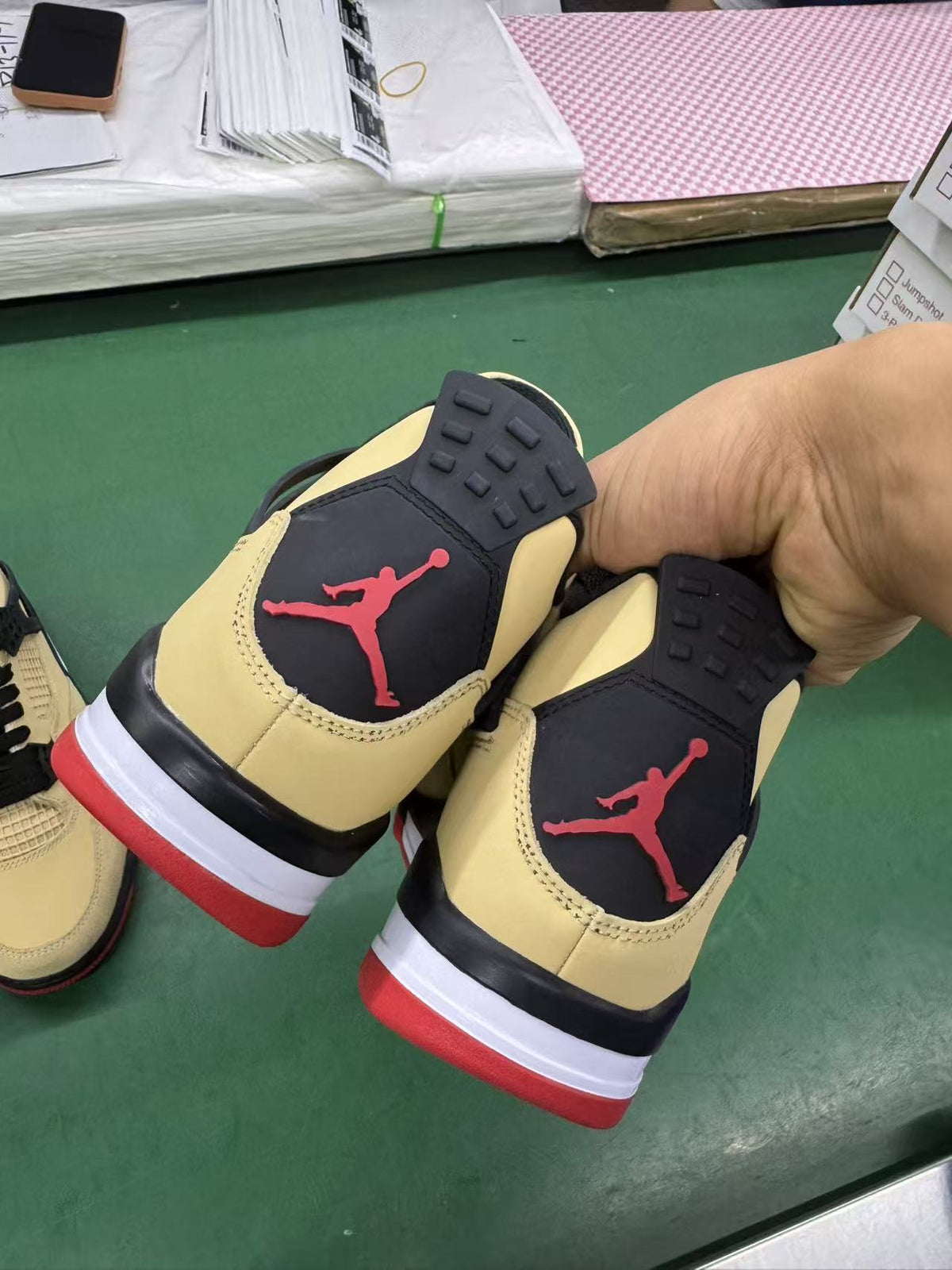 Mid Top Sneakers, Beige Black Red Colorway, Lace Up Design, Casual Gift for Sneaker Fans