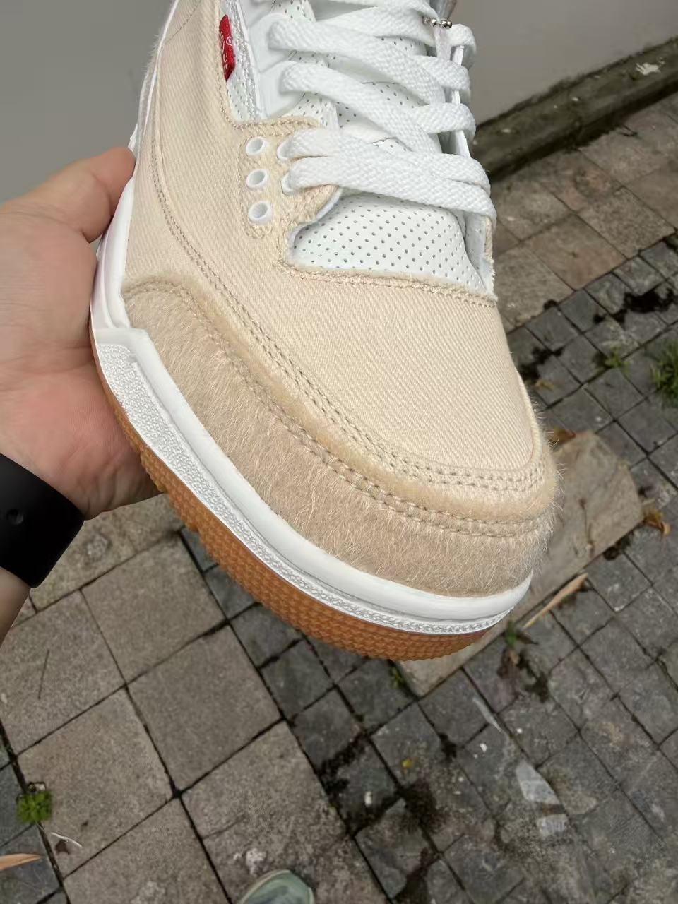 Low Top Sneakers, Beige White Colorway, Lace Up Design, Casual Gift for Sneaker Fans