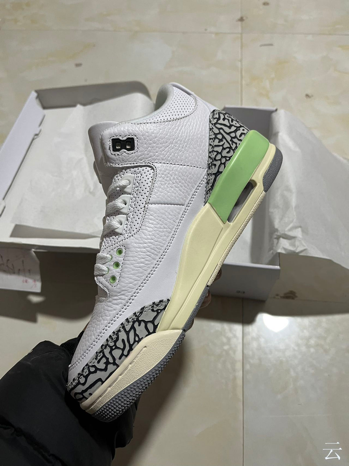 High Top Sneakers, White Green Colorway, Lace Up Design, Casual Gift for Sneaker Fans