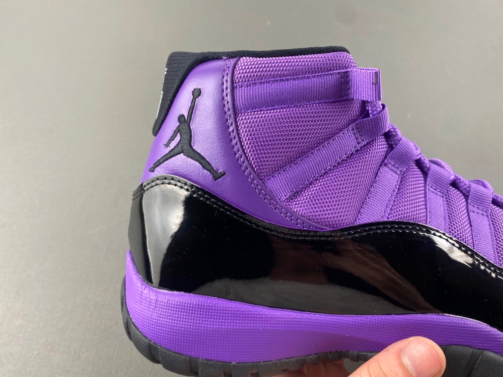 Retro High Top Sneakers, Black Purple Colorway, Leather Footwear, Lace Up Design, Casual Gift for Sneaker Fans