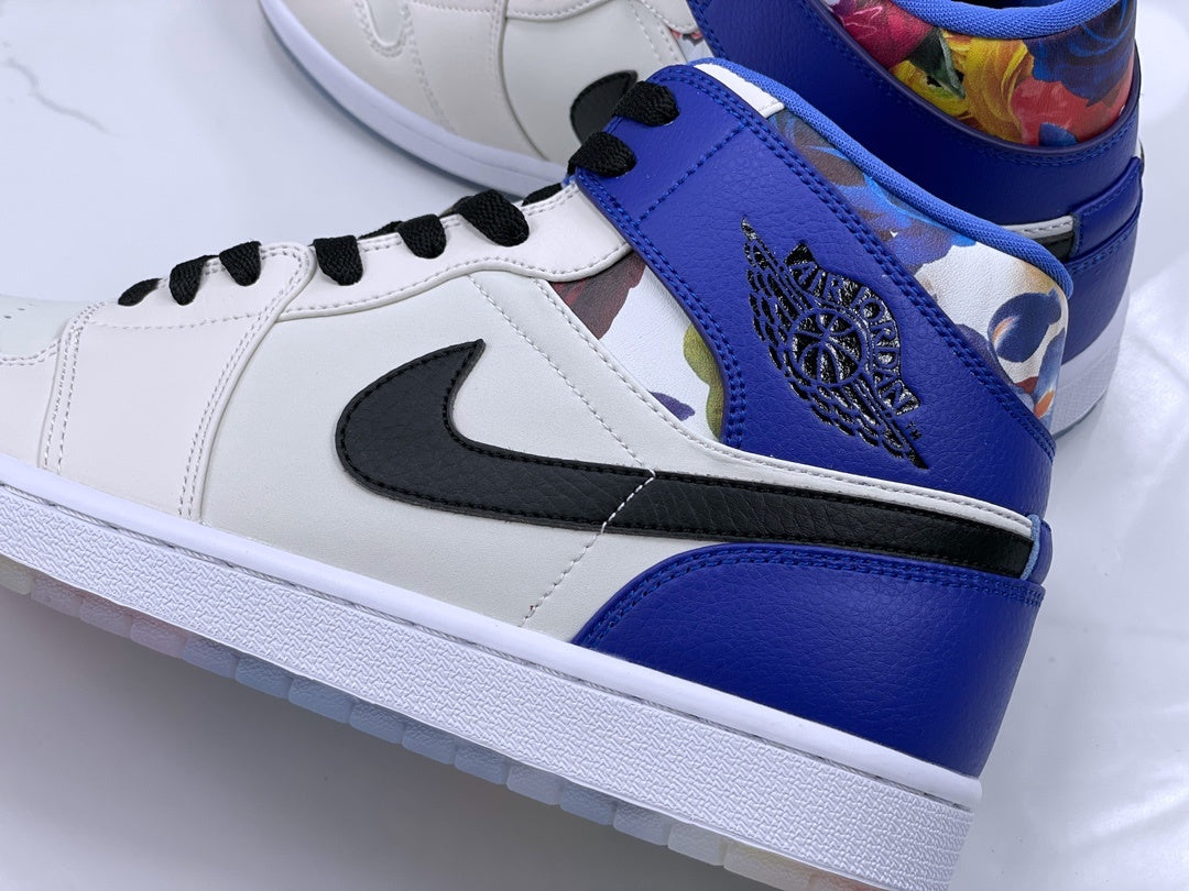 Mid Top Sneakers, White Purple Colorway, Lace Up Design, Casual Gift for Sneaker Fans
