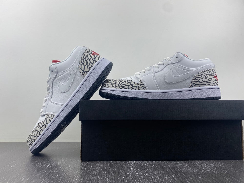Low Top Sneakers, White Gray Colorway, Snake Pattern, Lace Up Design, Casual Gift for Sneaker Fans