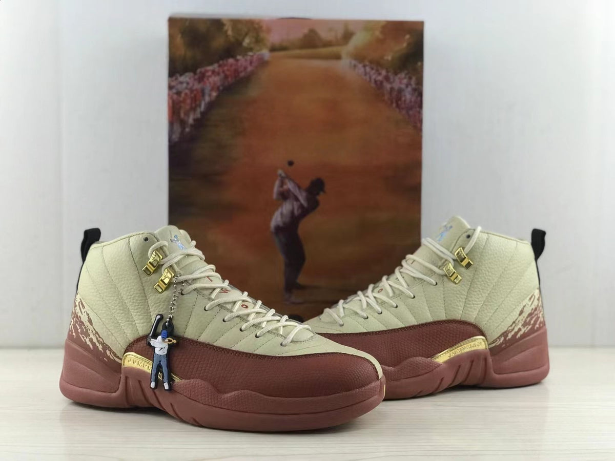 Golf Shoes, Beige Burgundy Colorway, Lace Up Design, Casual Gift for Shoe Lovers