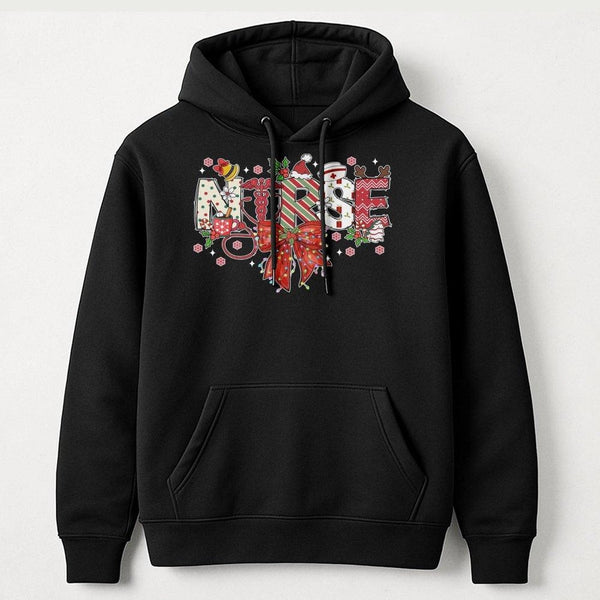 Festive Holiday Medical Graphic Sweatshirt, Christmas Nurse Hoodie, Healthcare Worker Pullover, Adorable RN LPN Hooded Sweate