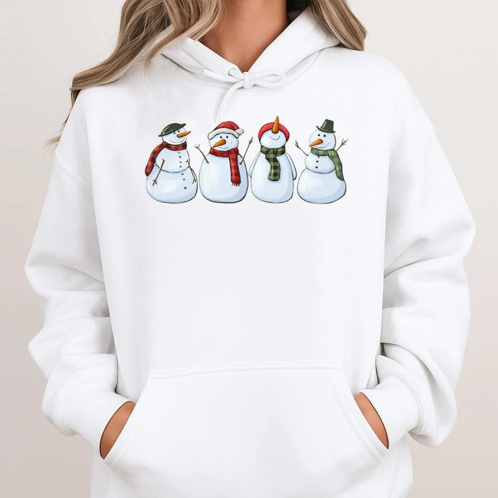 Christmas Snowman Sweatshirt, Adorable Snowman Hoodie, Festive Winter Snowman Hoodie, Comfy Holiday Graphic Hoodie, Christmas