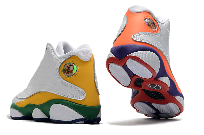 Sneakers, White Orange Colorway, Lace Up Design, Casual Gift for Sneaker Fans