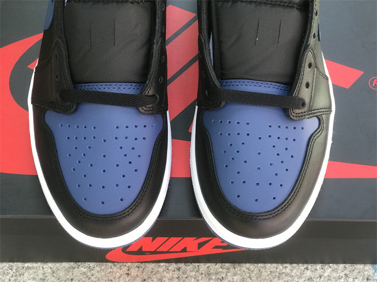 Low Top Sneakers, Blue Black Colorway, Lace Up Design, Casual Gift for Sneaker Fans