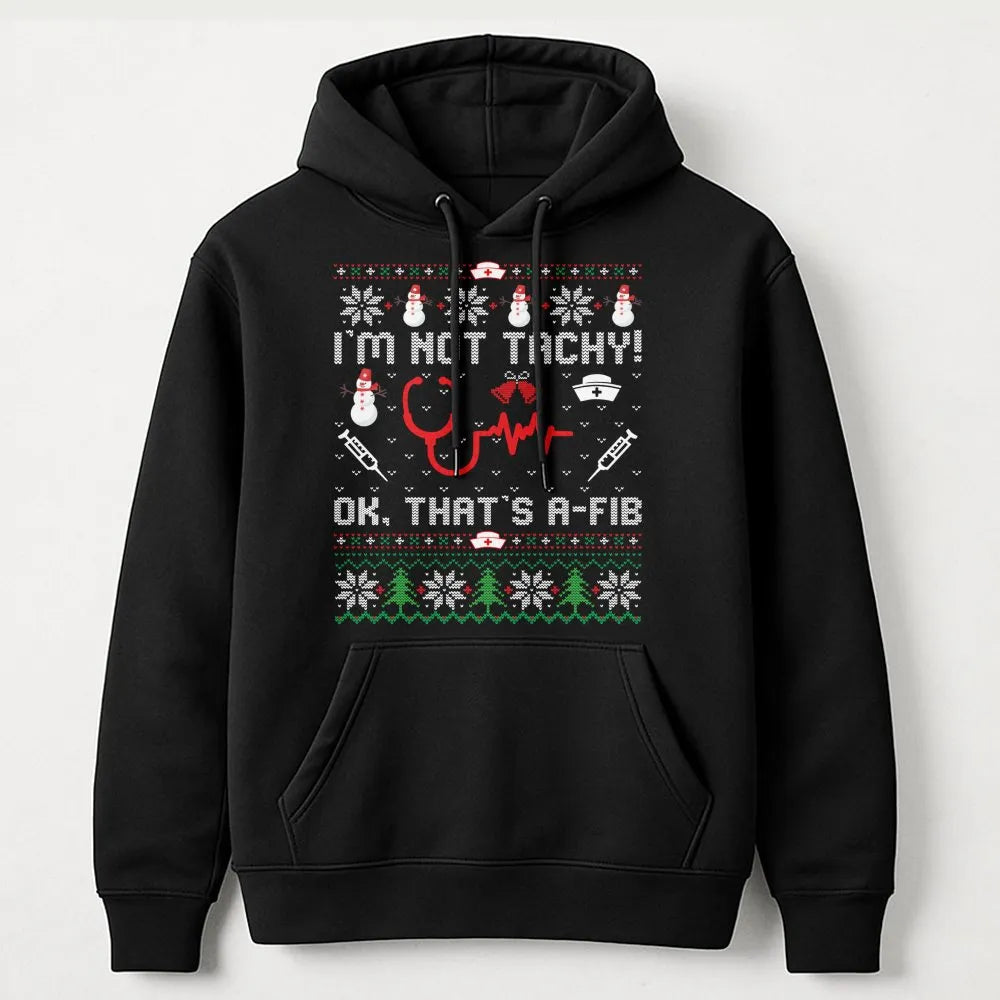Humorous Medical Pun Christmas Hoodie, Nurse Christmas Hoodie, Ugly Sweater Nurse Holiday Hoodie, RN Healthcare Graphic Sweat