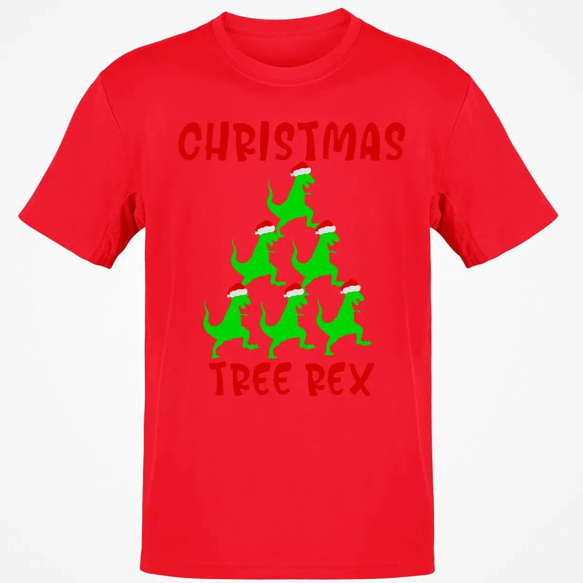 Humorous Dinosaur Holiday Graphic Tee, Christmas Tree Rex Shirt, Adorable Trex Christmas T-Shirt, Festive Dino Lover Shirt, H