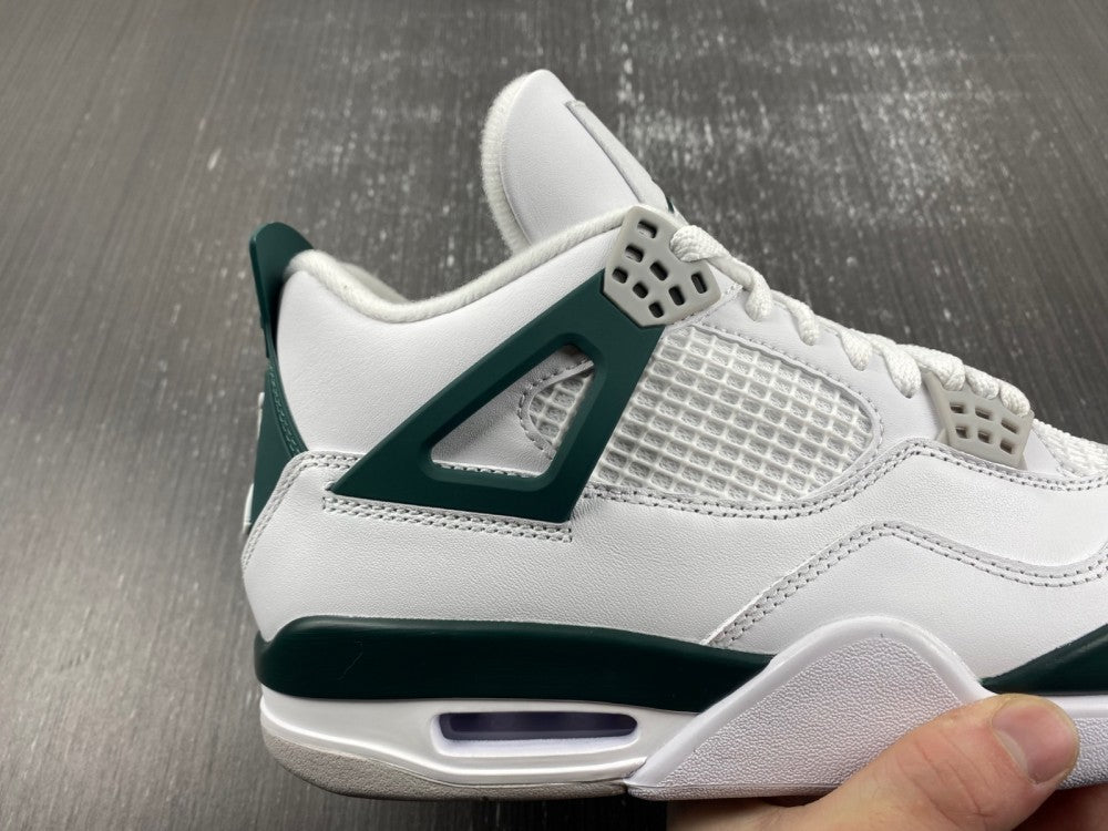 Low Top Sneakers, White Green Gray Colorway, Leather Footwear, Lace Up Design, Casual Gift for Sneaker Fans