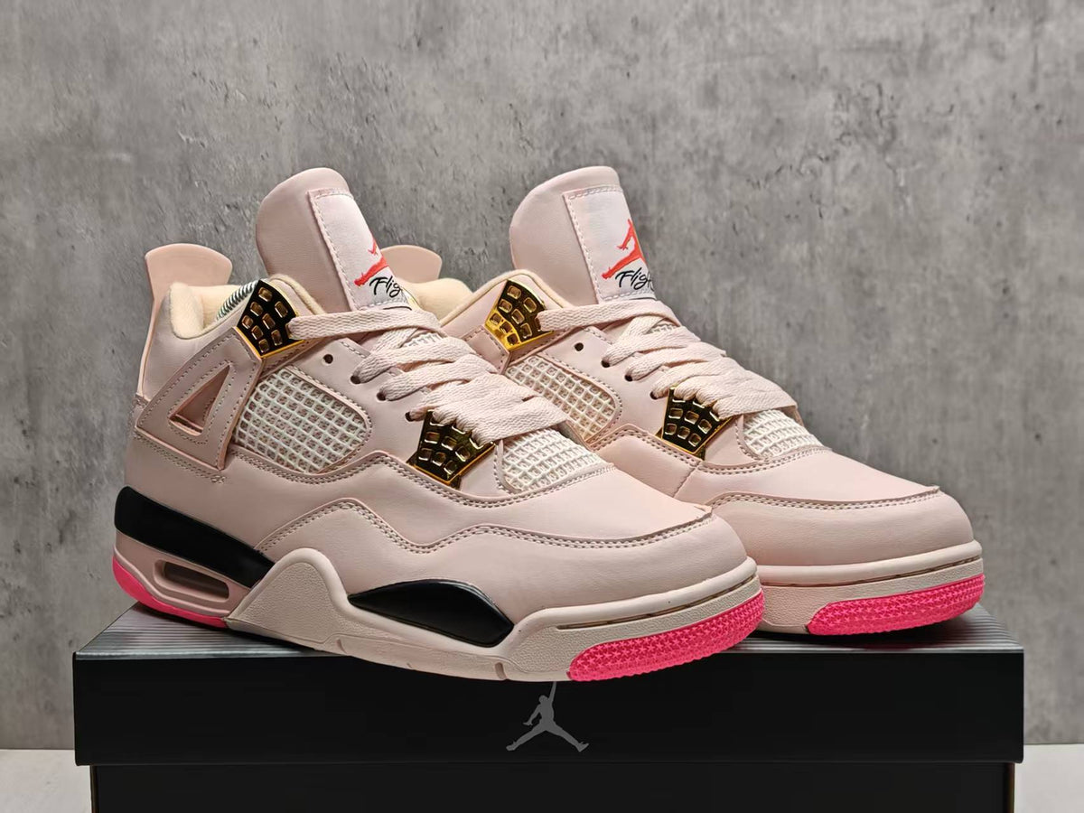 Mid Top Sneakers, Beige Pink Colorway, Lace Up Design, Casual Gift for Sneaker Fans