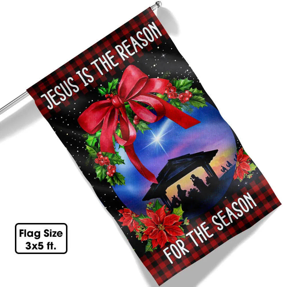 Holy Family Nativity Yard Flag, Jesus Is the Reason for the Season Garden Flag, Christian Christmas Lawn Flag, Religious Holi