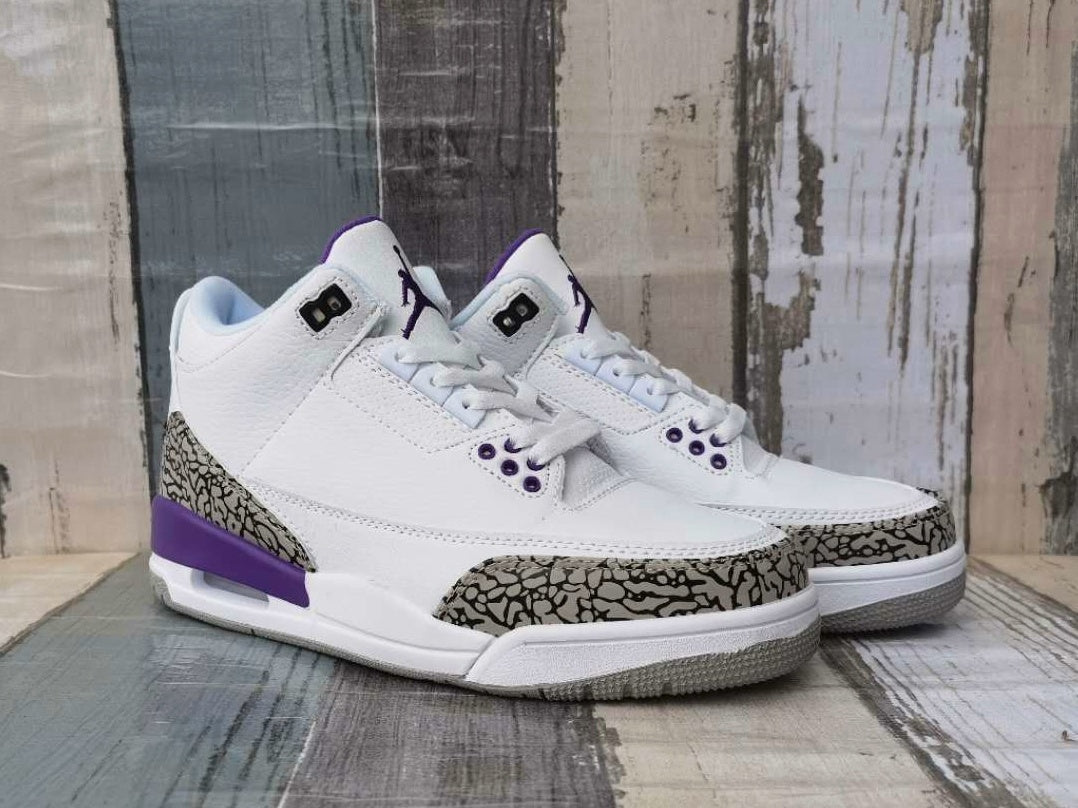 Sneakers, White Purple Colorway, Lace Up Design, Casual Gift for Sneaker Fans