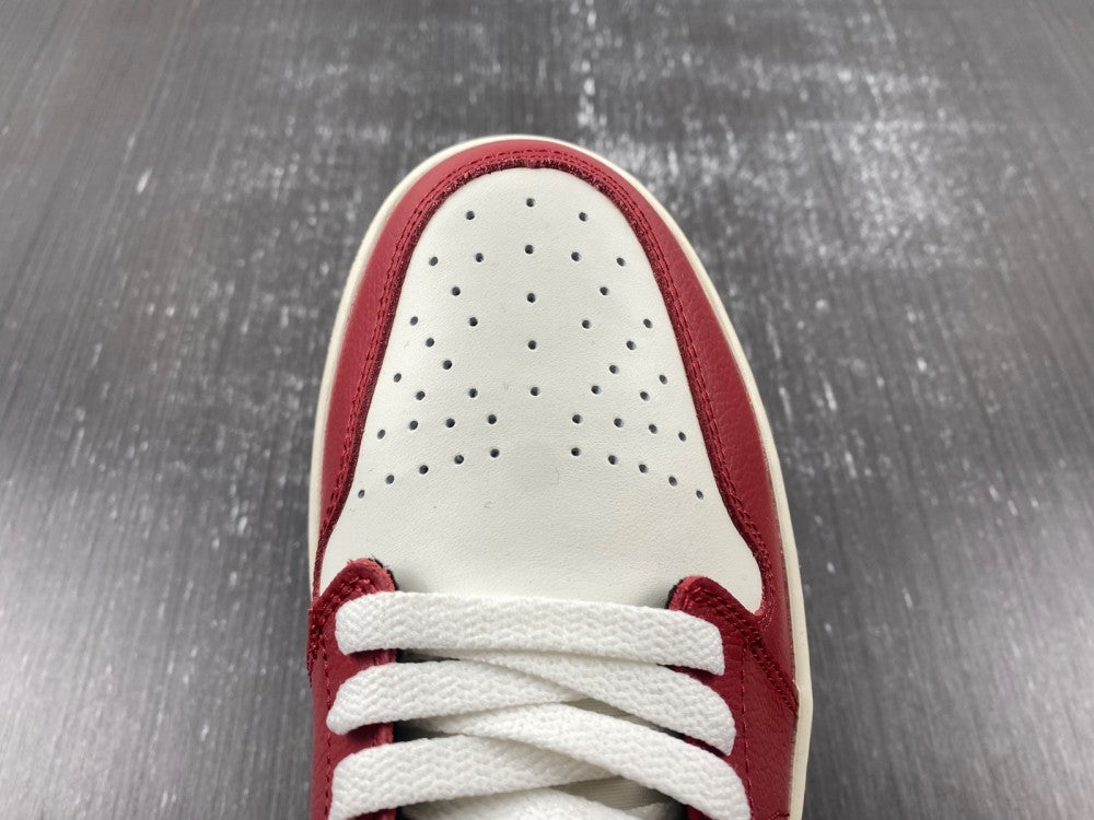 Low Top Sneakers, White Red Gold Colorway, Lace Up Design, Casual Gift for Sneaker Fans