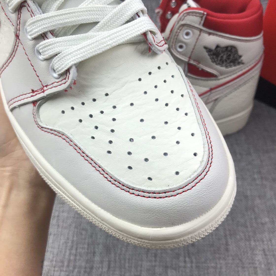 High Top Sneakers, White Red Colorway, Lace Up Design, Casual Gift for Sneaker Fans