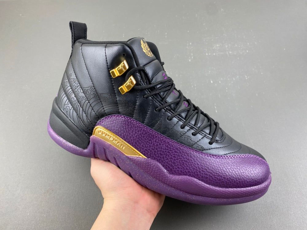 Retro High Top Sneakers, Black Yellow Purple Colorway, Leather Footwear, Lace Up Design, Casual Gift for Sneaker Fans