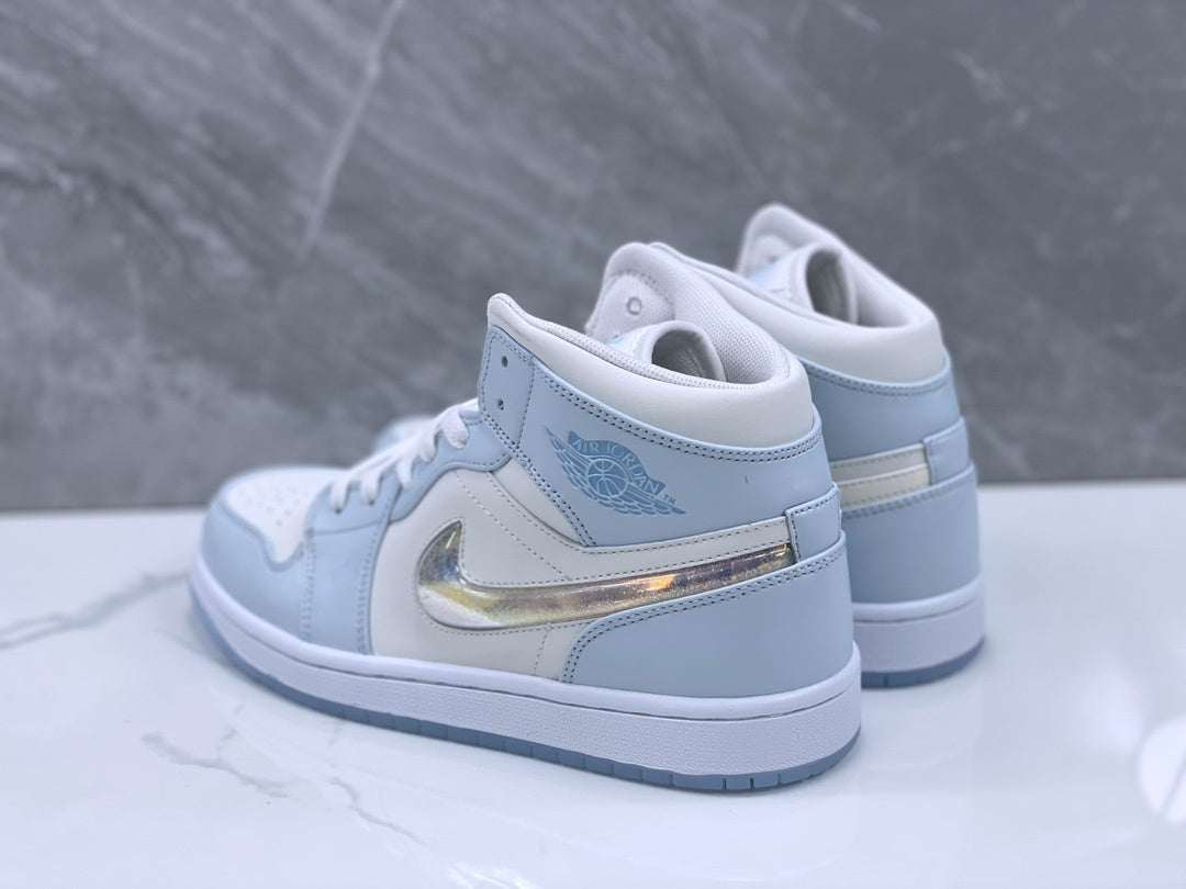 Mid Top Sneakers, Blue Colorway, Gradient Colorway, Lace Up Design, Casual Gift for Sneaker Fans