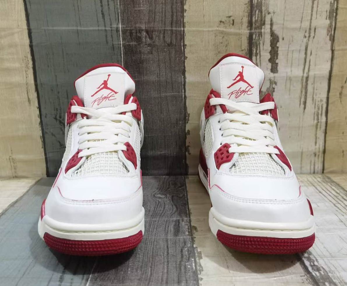 Mid Top Sneakers, Red Colorway, Lace Up Design, Casual Gift for Sneaker Fans