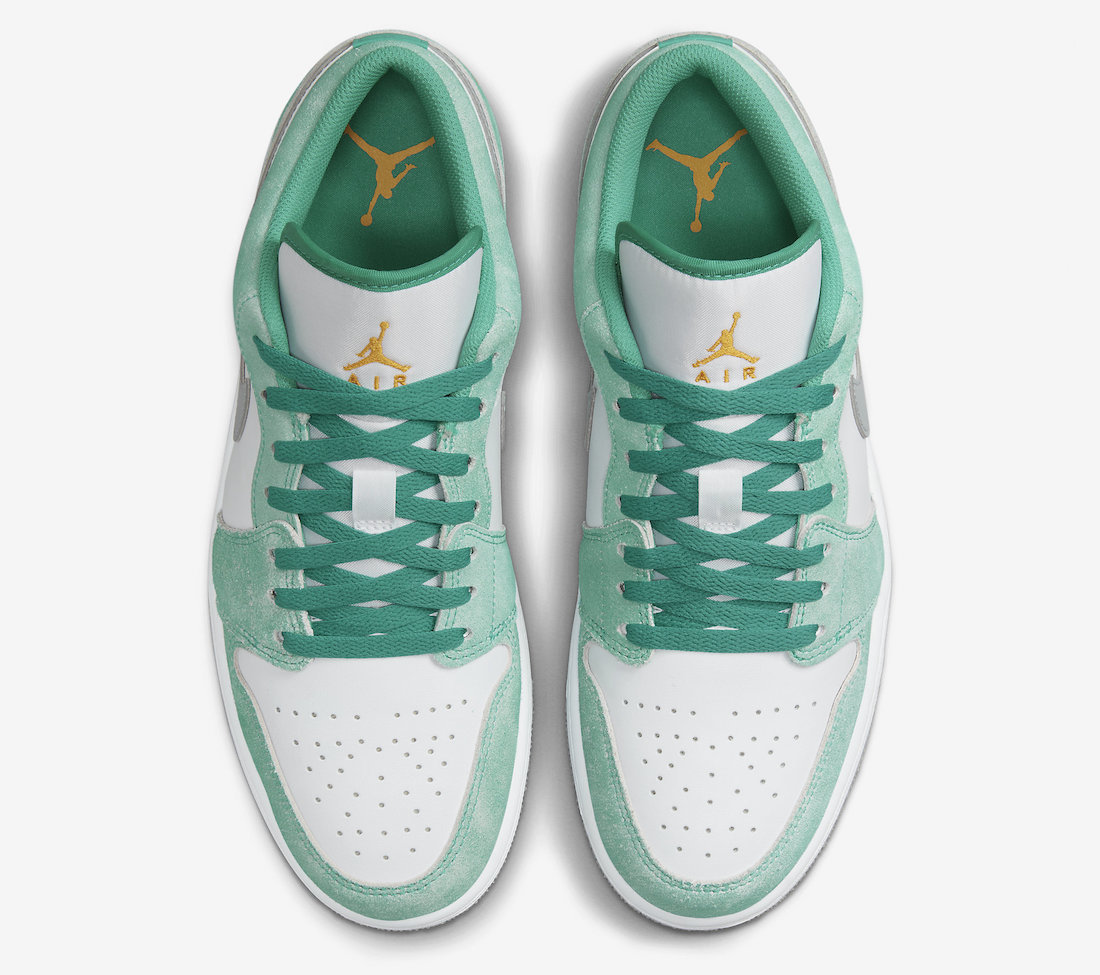 Low Top Sneakers, Green White Colorway, Lace Up Design, Casual Gift for Sneaker Fans