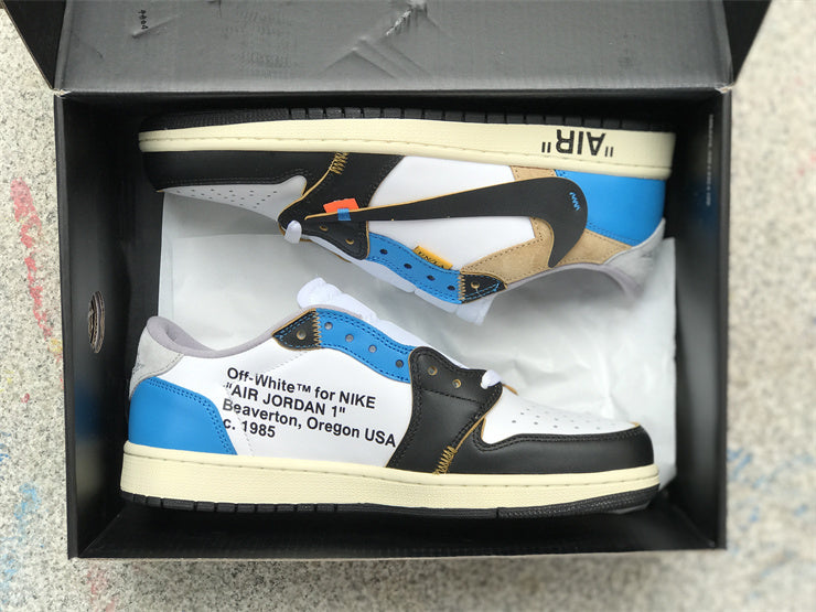 Low Top Sneakers, Blue White Black Colorway, Lace Up Design, Casual Gift for Sneaker Fans