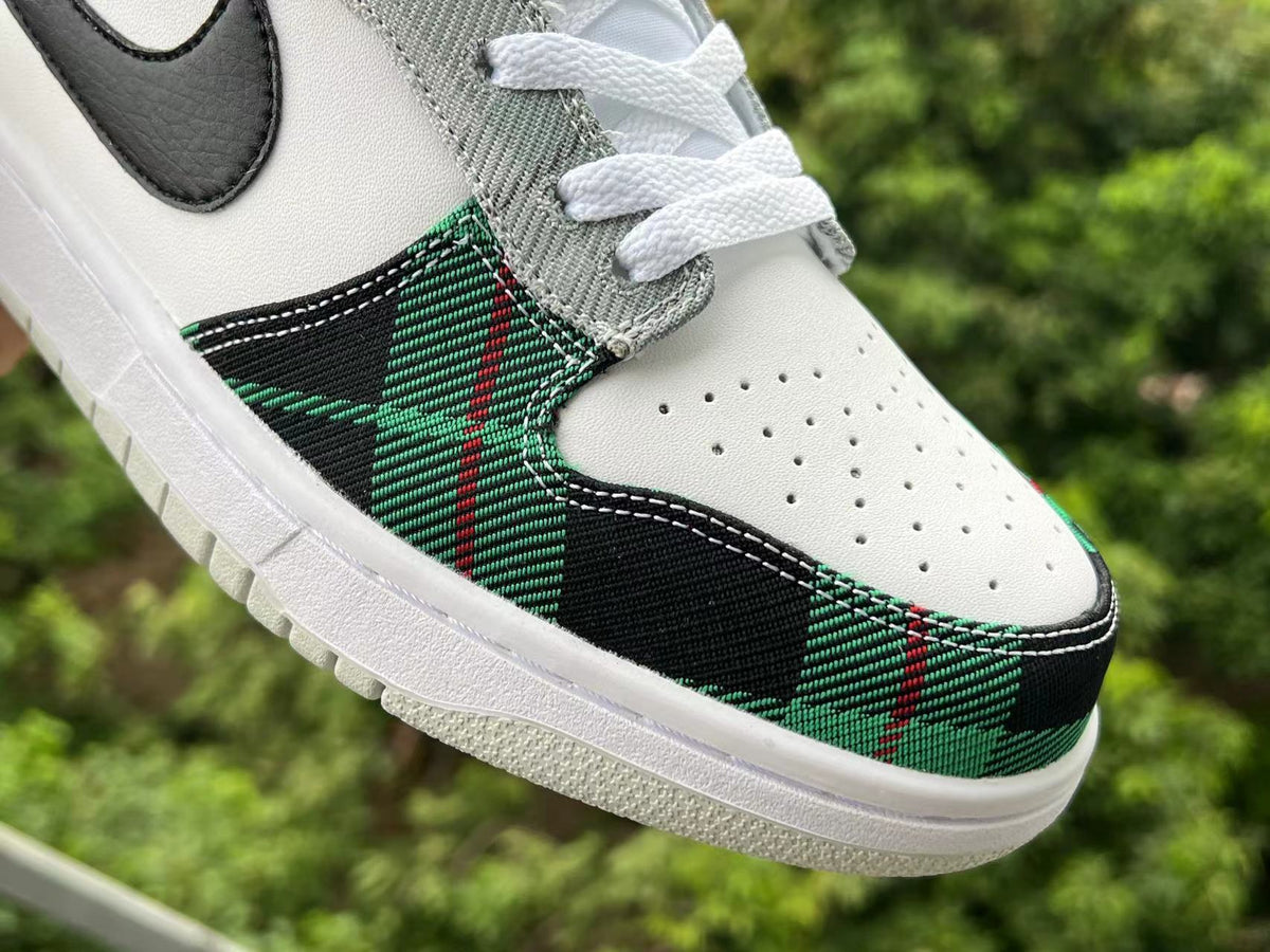 Low Top Sneakers, Green White Black Colorway, Lace Up Design, Casual Gift for Sneaker Fans