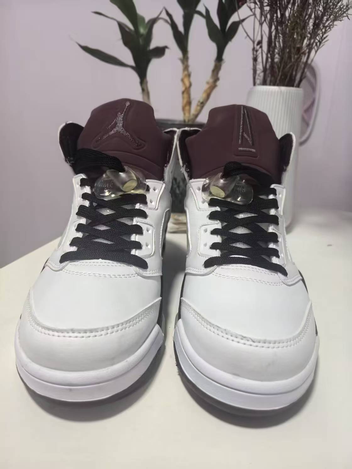 High Top Sneakers, White Gray Colorway, Lace Up Design, Casual Gift for Sneaker Fans