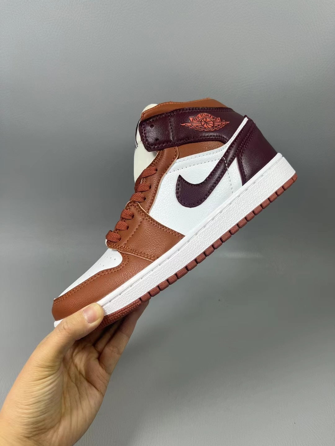 High Top Sneakers, Red Colorway, Lace Up Design, Casual Gift for Sneaker Fans