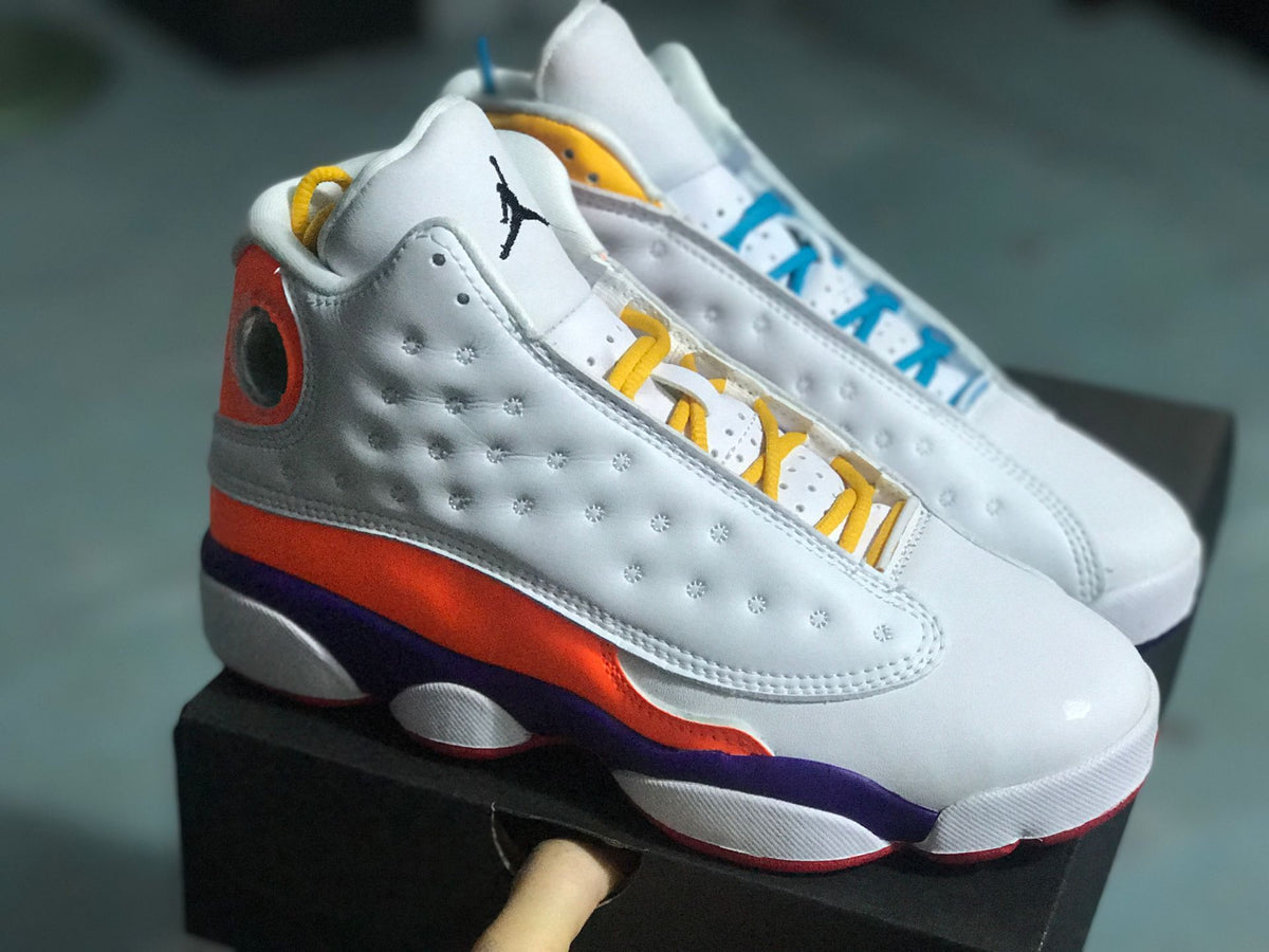 Sneakers, White Orange Colorway, Mismatched Colorway, Lace Up Design, Casual Gift for Sneaker Fans
