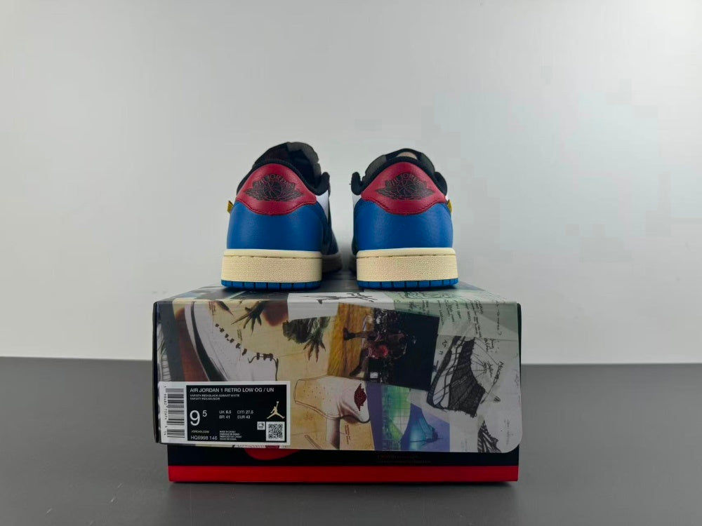 Low Top Sneakers, Blue White Yellow Colorway, Lace Up Design, Casual Gift for Sneaker Fans