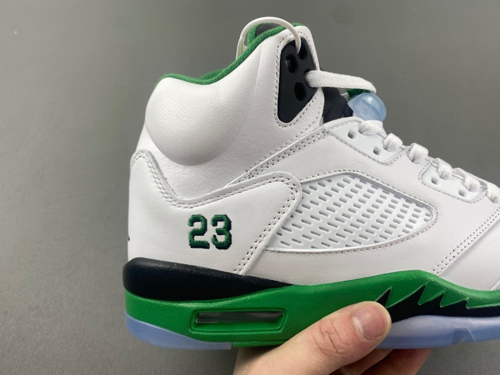 High Top Sneakers, White Green Colorway, Leather Footwear, Lace Up Design, Casual Gift for Sneaker Fans