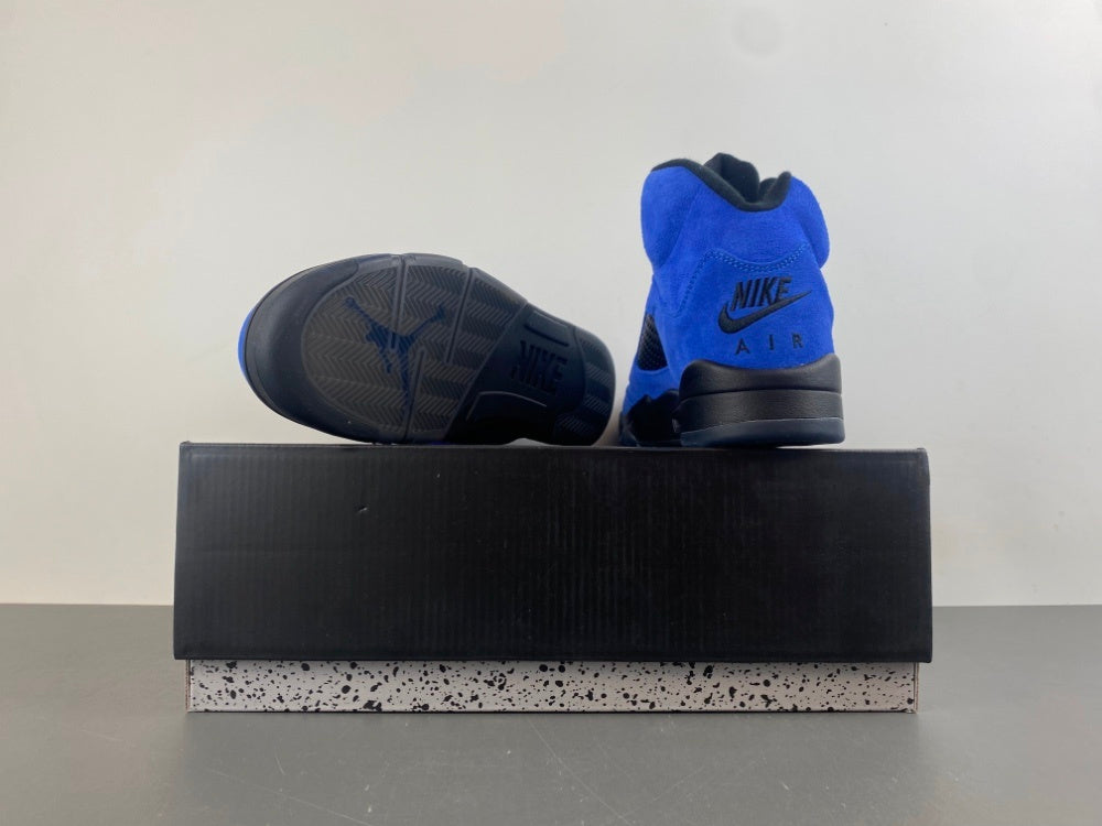 Retro Low Top Sneakers, Blue Black Colorway, Suede Footwear, Lace Up Design, Casual Gift for Sneaker Fans