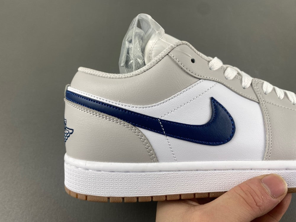 Low Top Sneakers, Blue White Gray Colorway, Lace Up Design, Casual Gift for Sneaker Fans